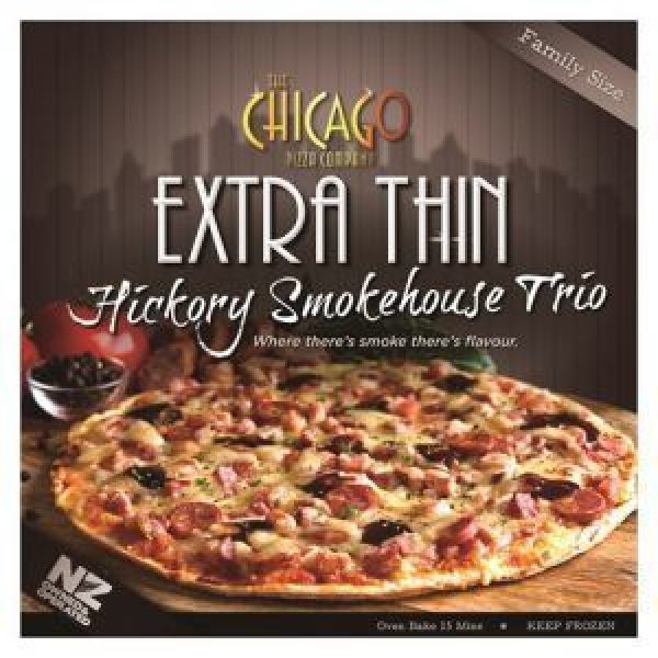 Chicago Extra Thin Hickory Smoke House Trio Pizza