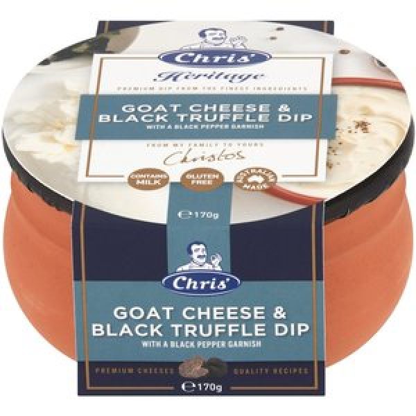 Chris’ Heritage Savoury Cheese Dip Goat Cheese & Black Truffle