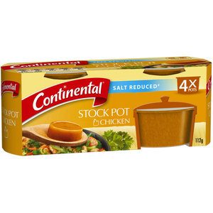 Continental Stock Pot Chicken Stock Salt Reduced 4 X 28g
