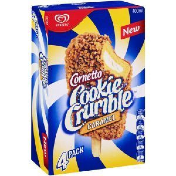 Cornetto Ice Cream On Stick Caramel Cookie Crumble 400ml