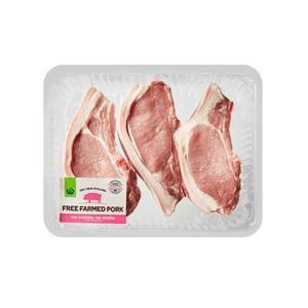 Countdown Free Farmed Pork Chops Loin Large Tray