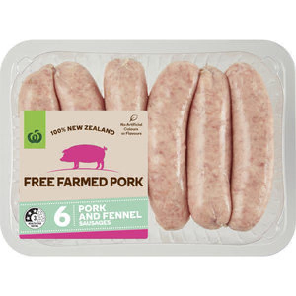 Countdown Free Farmed Sausages Pork & Fennel