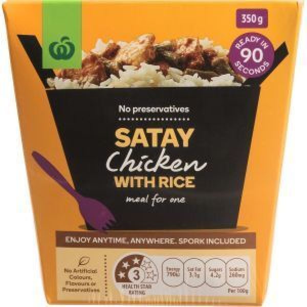 Countdown Ready To Eat Prepacked Meal Chicken Satay Jasmine Rice