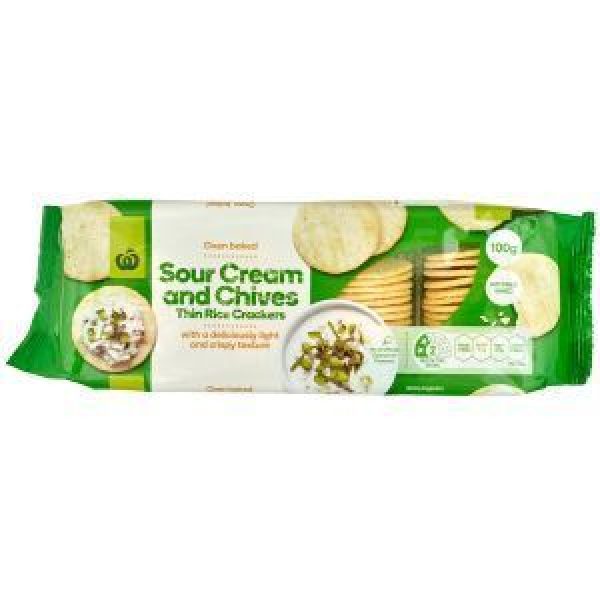 Countdown Rice Crackers Thin Sour Cream & Chives Reviews Black Box