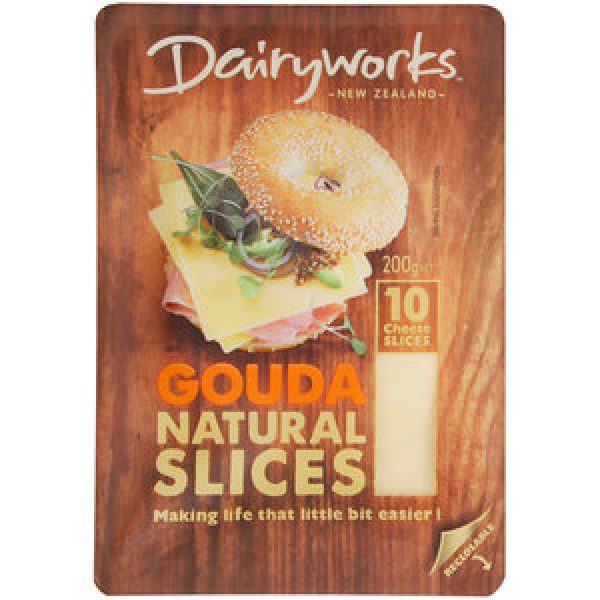 Dairyworks Semi Soft Cheese Gouda Natural Slices