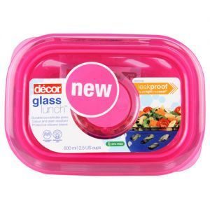 Decor Resealable Container Glass Lunch Break