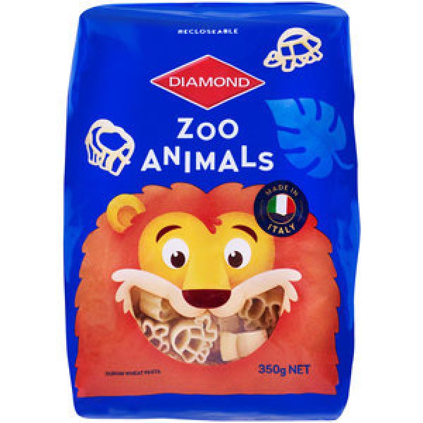 Diamond Pasta Shapes Zoo Animals