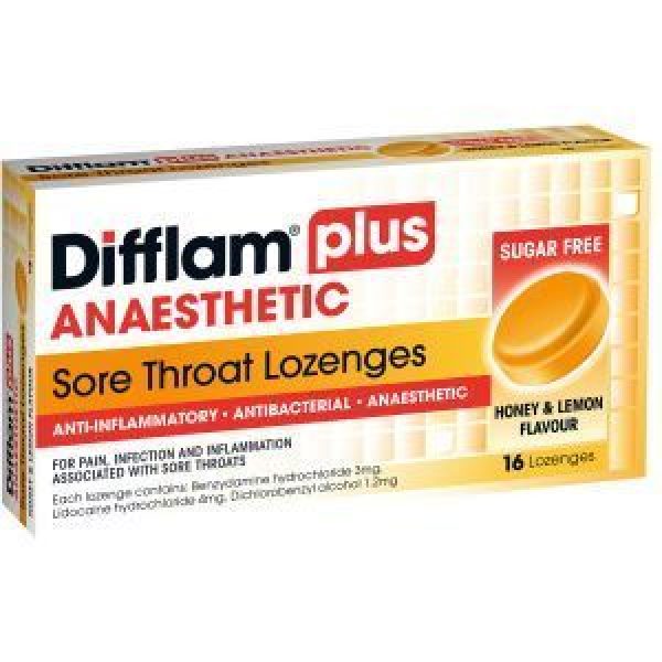 Difflam Plus Lozenges Honey & Lemon