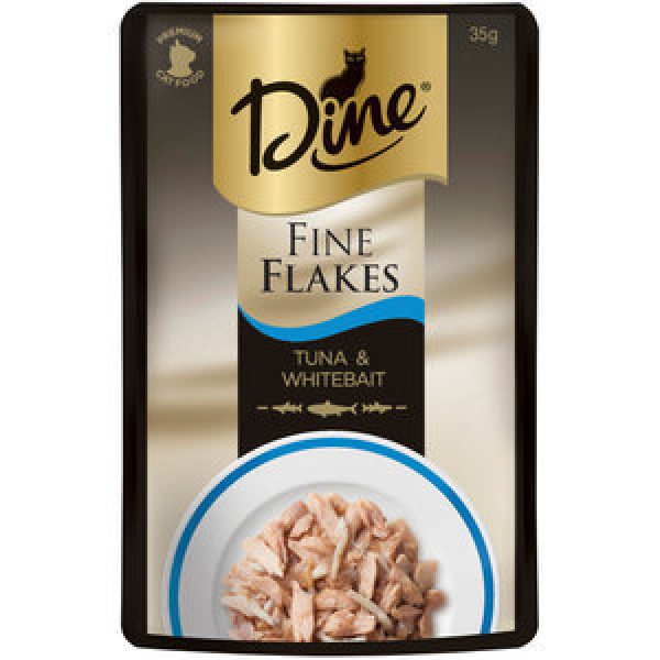 Dine Fine Flakes Wet Cat Food Tuna & Whitebait