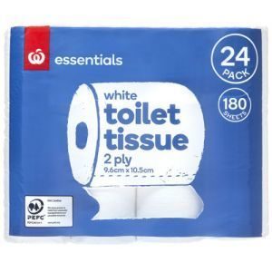 Essentials Toilet Paper 24pk White