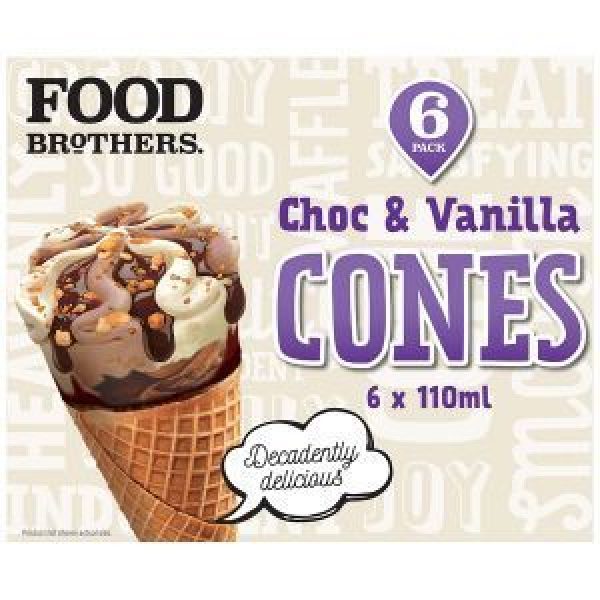 Food Brothers Ice Cream On Cone Chocolate & Vanilla 660ml