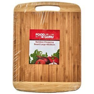 Food Guru Chopping Board Large Bamboo 40 X 30cm