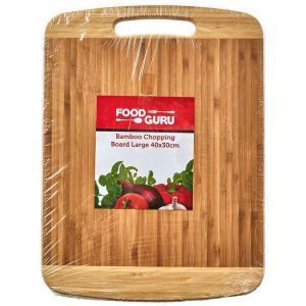 Food Guru Chopping Board Large Bamboo 40 X 30cm