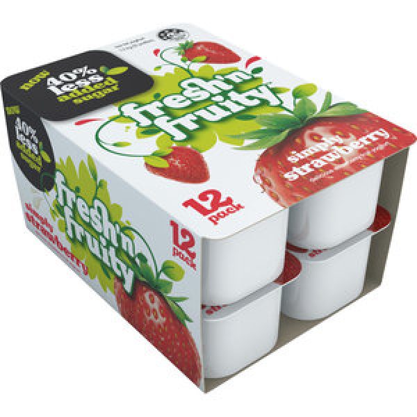 Fresh N Fruity Yoghurt 12pk Strawberry 40% Less Added