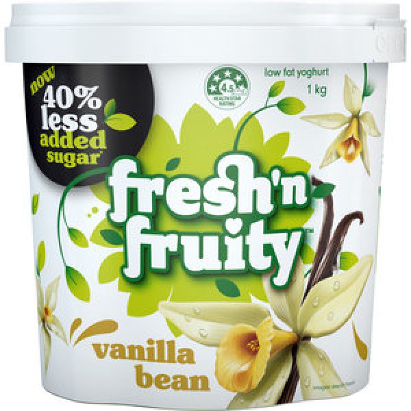 Fresh N Fruity Yoghurt Tub Vanilla Bean 40% Less Added