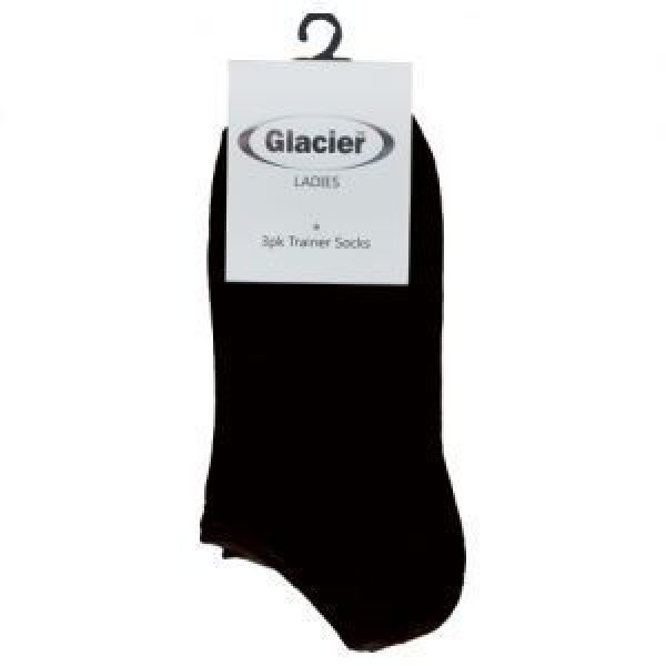 Glacier Ladies Socks Trainer Black Size 8-11