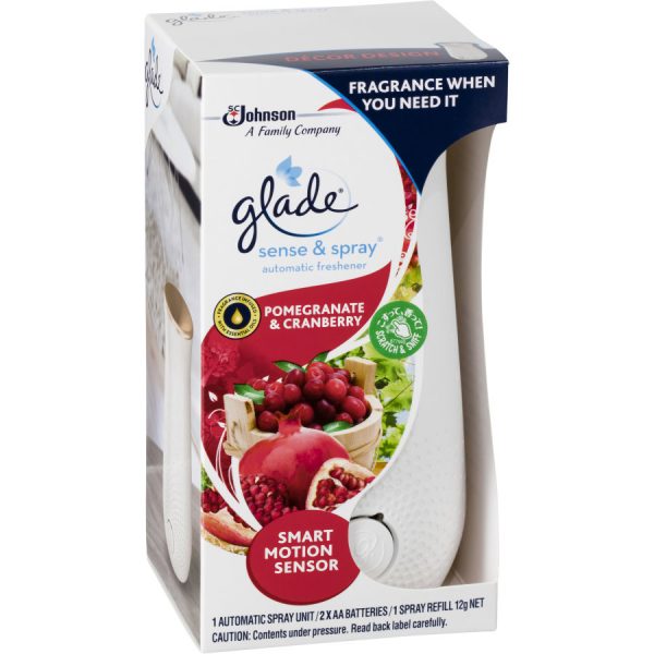 Glade Sense & Spray Aerosol White Pebbled Holder Pomegrnte