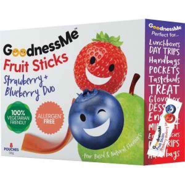Goodness Me Fruit Sticks Strawberry & Blueberry 136g Reviews Black Box