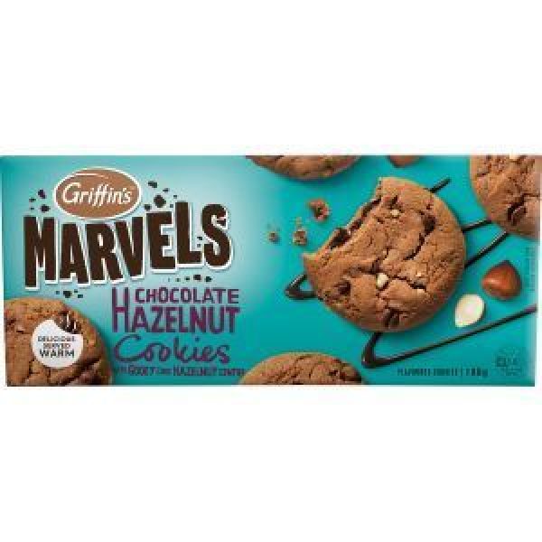 Griffins Marvels Filled Cookies Choc Hazelnut