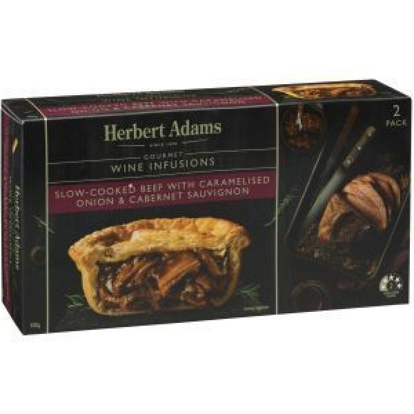 Herbert Adams Frozen Pie 2pk Beef & Onion 400g
