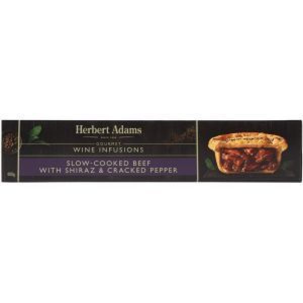 Herbert Adams Frozen Pie 2pk Wine, Beef & Pepper 400g