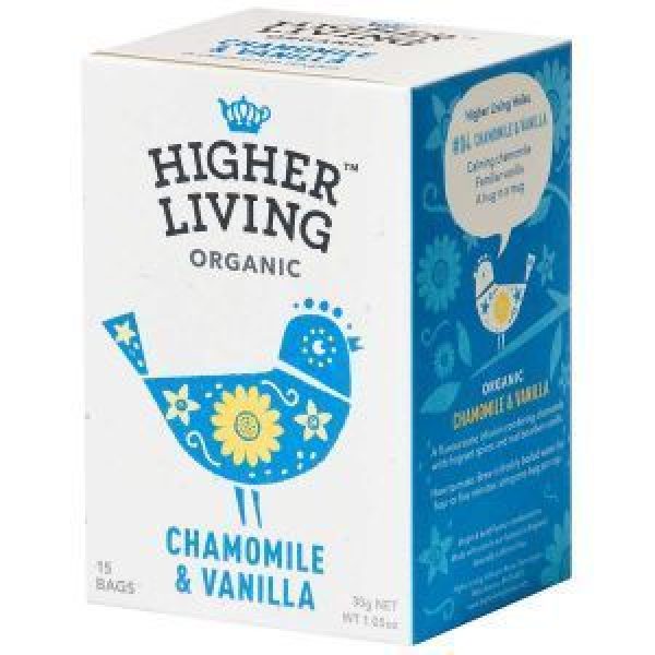 Higher Living Organic Herbal Tea Chamomile & Vanilla 30g