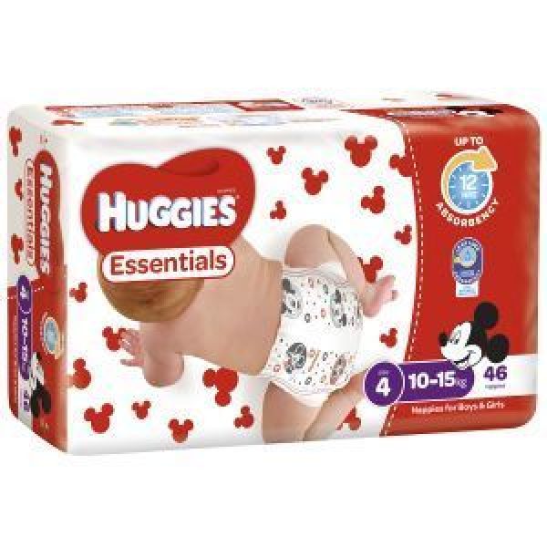 Huggies Essentials Toddler Nappies Unisex 10-15kgs Size 4