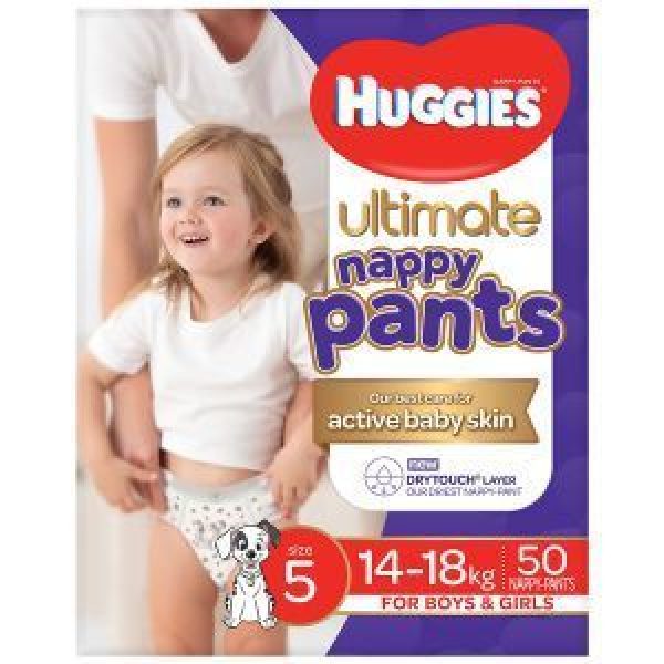 HUGGIES ULTIMATE PK56 NAPPY PANTS TODDLER GIRL 10-15KG 100% Brand New 
