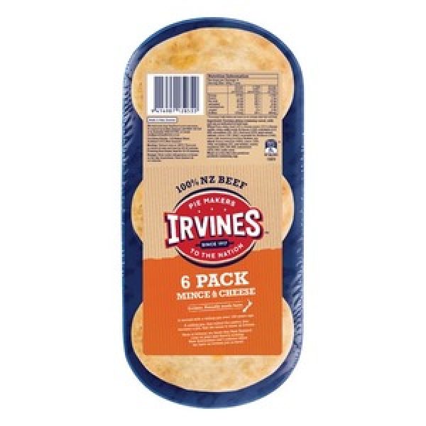 Irvines Chilled Pie 6pk Mince & Cheese