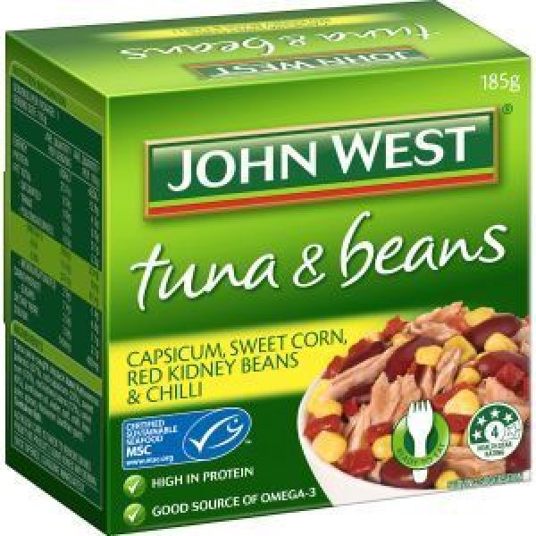 John West Tuna & Beans Tuna Capscm, Crn, Kidney Bn, Chilli
