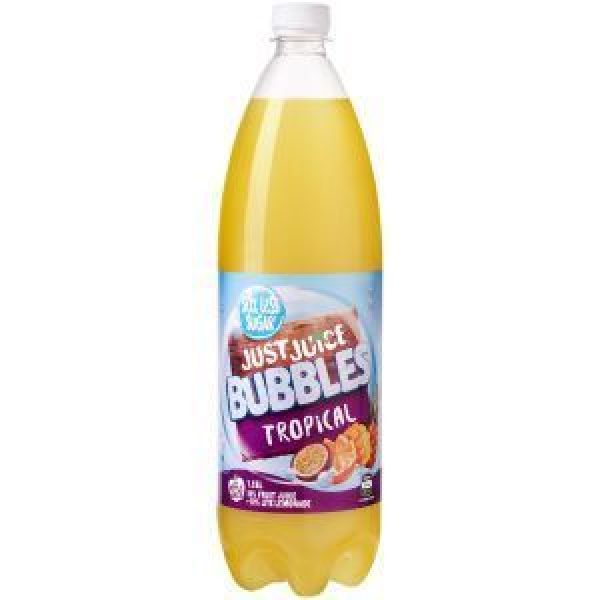 Just Juice Bubbles Soft Drink Tropical 50% Less Sugar