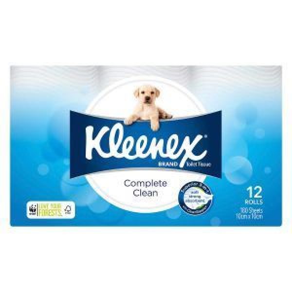 Kleenex Complete Clean Toilet Paper 12pk White