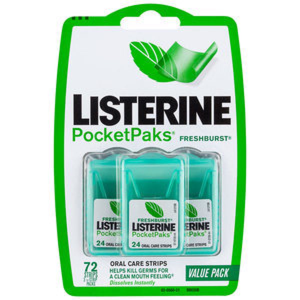 Listerine Pocket Packs Breath Freshener Freshburst