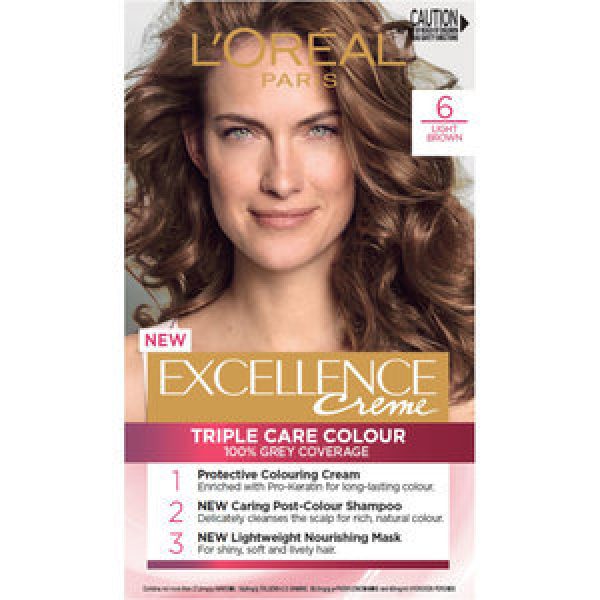 Loreal Excellence Hair Colour Light Brown 6 Reviews - Black Box