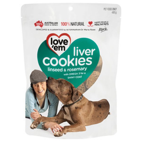 Love Em Liver Cookies Dog Treats Linseed & Rosemary