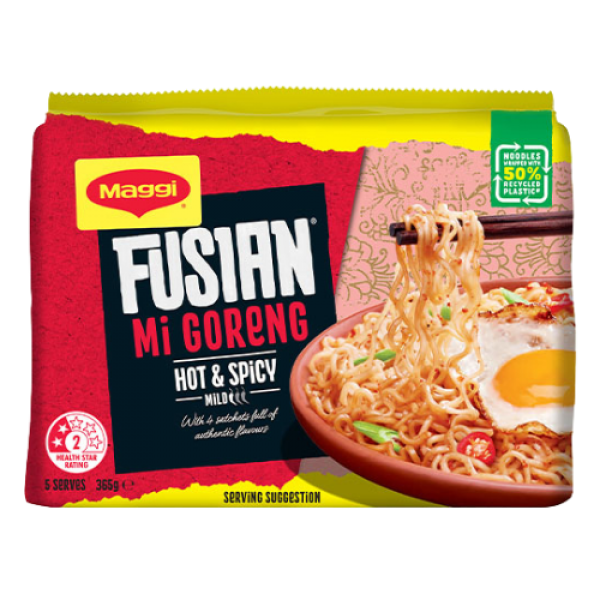Maggi Fusian Mi Goreng Hot & Spicy Flavour Noodles