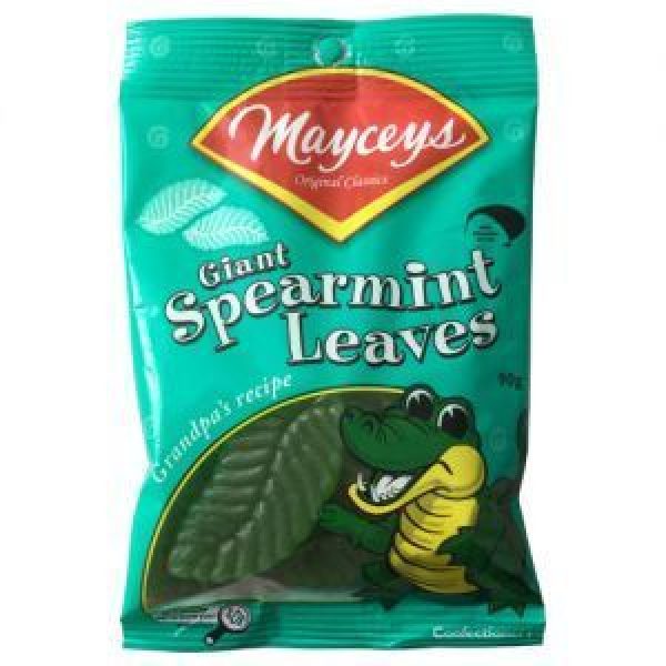 Mayceys Jelly Sweets Giant Spearmint Leaves