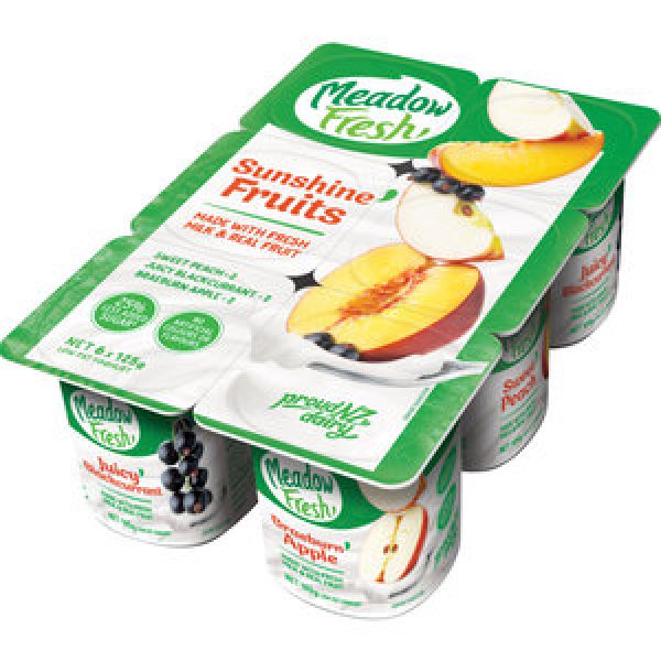 Meadow Fresh Yoghurt 6pk Sunshine Fruits