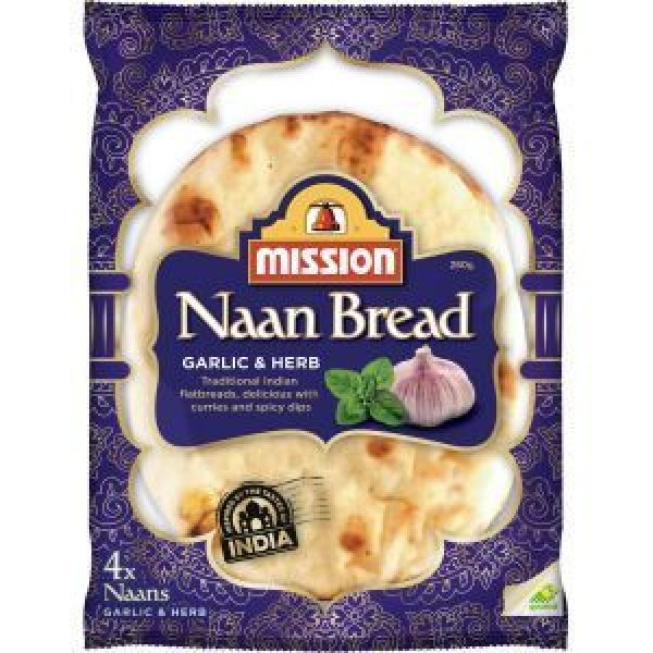 Mission Indian Herb & Garlic Naan 280g