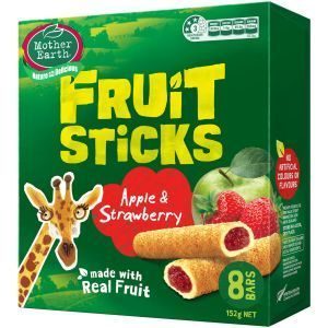Mother Earth Fruit Sticks Fruit Filled Bar Apple & Strawberry 152g