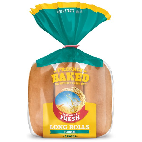 Natures Fresh Bread Rolls Soft Long