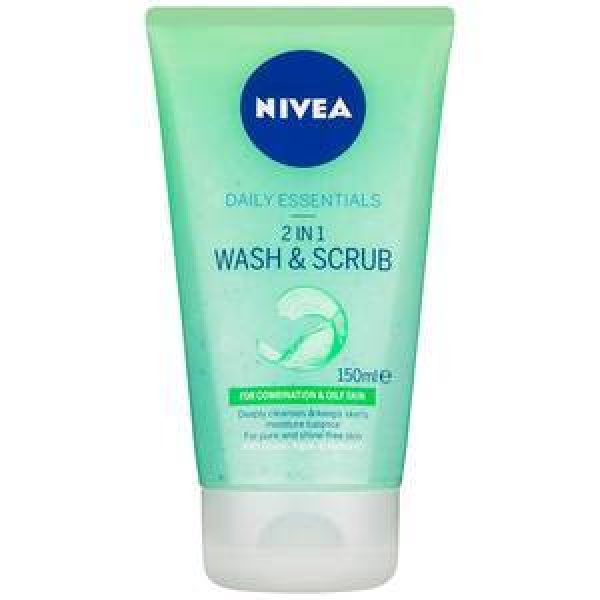 Nivea Visage Daily Essentials Facial Cleanser 2 In 1 Wash Scrub