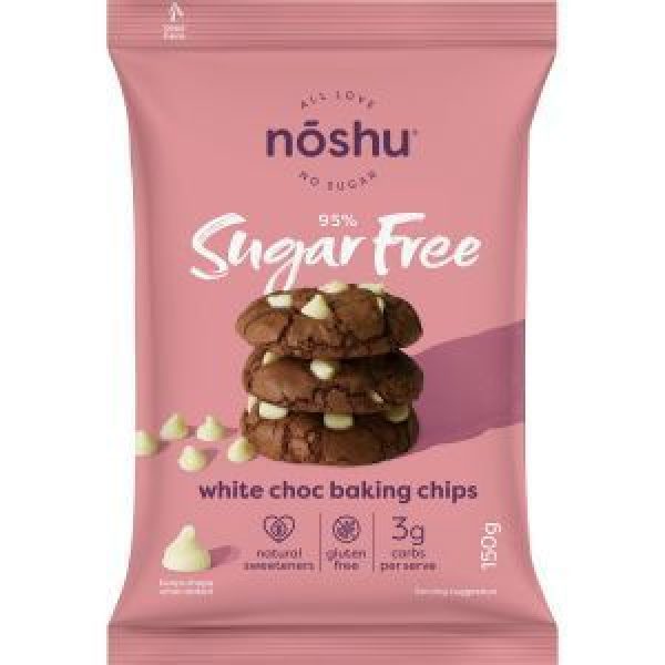 Noshu Chocolate Chips White 95% Sugar Free