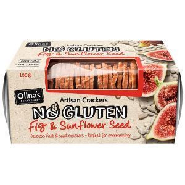 Olina’s Gluten Free Crackers Sunflower Seed & Fig