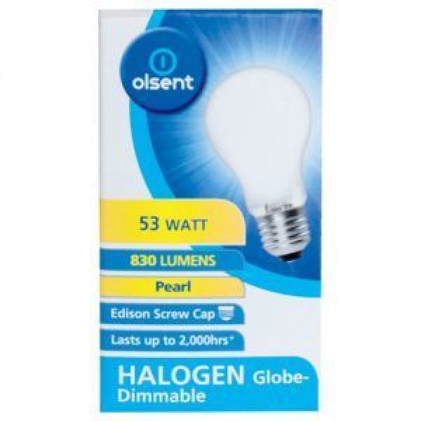 Olsent Screw Light Bulb Halogen Pearl 53w