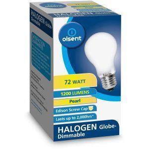 Olsent Screw Light Bulb Halogen Pearl 72w
