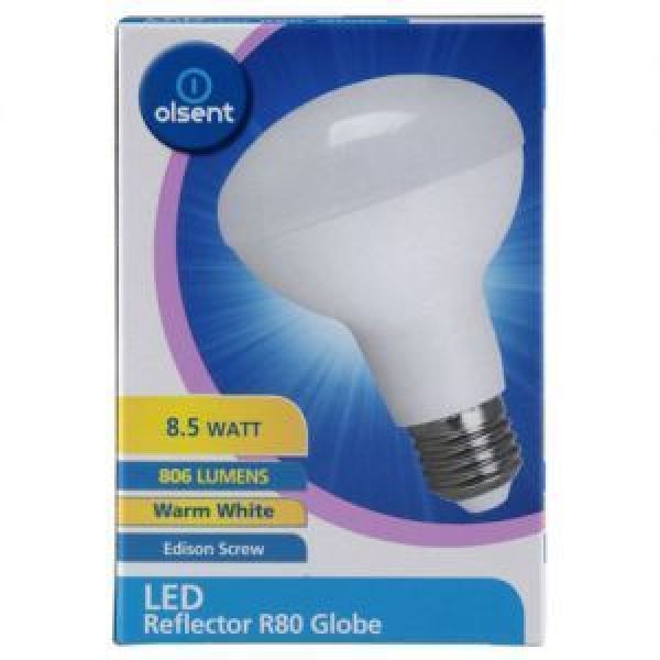 Olsent Screw Light Bulb Led R80 8.5w 806 Lumen Warm