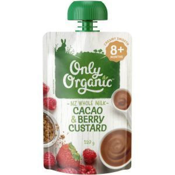 Only Organic 8 Months + Baby Food Cacao  & Berry Custard