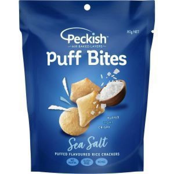 Peckish Puff Bites Rice Crackers Sea Salt