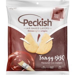 Peckish Rice Crackers Tangy Bbq 120g